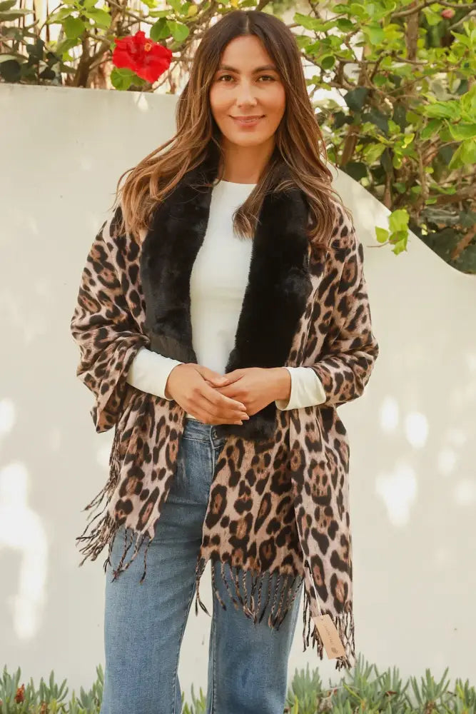 Wrap Scarf Zebra Print Peach wrap