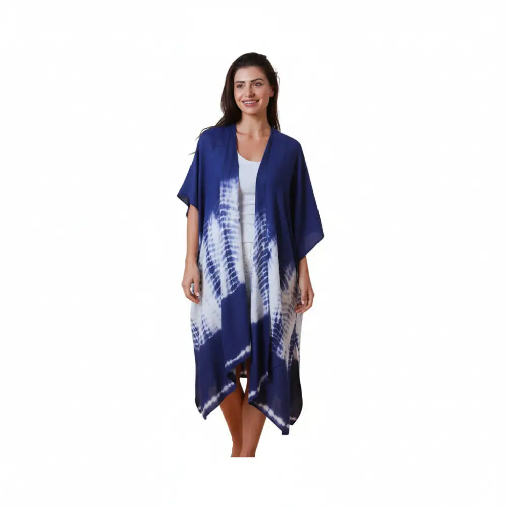 Wrap Top - Navy Tie Dye Top