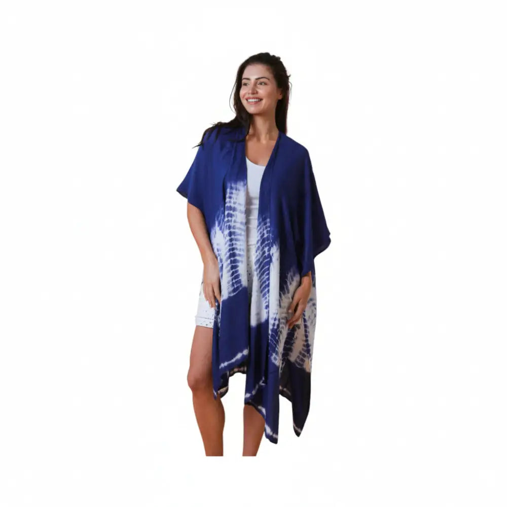 Wrap Top - Navy Tie Dye Top