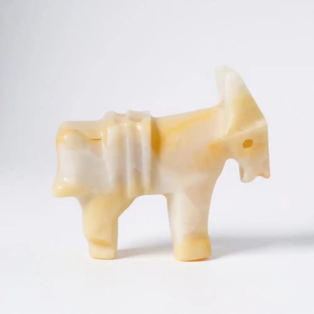 Yellow Onyx Donkey Shaped Crystal carved donkey