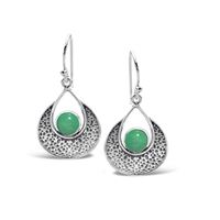Chrysophase Silver Egyptian Earrings