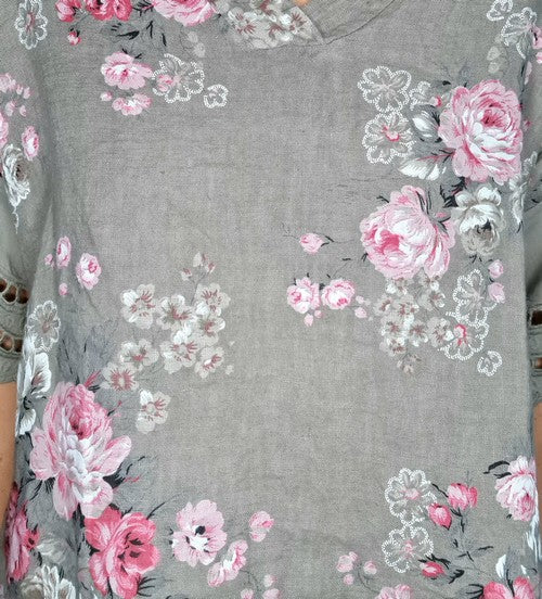 Italian Linen - MOCHA HIGH TEA SEASHELL TEE