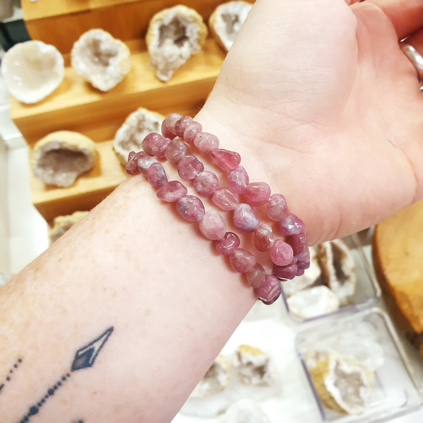 Sugilite crystal nugget bracelet