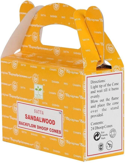 Sandalwood Incense Backflow Cones- Satya