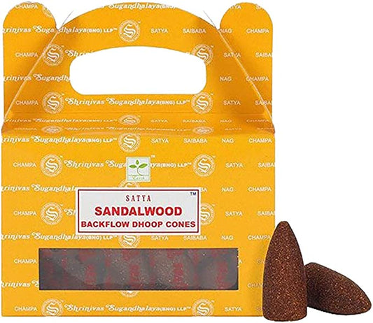 Sandalwood Incense Backflow Cones- Satya