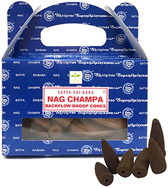 Nag Champa Backflow Cones Incense Satya