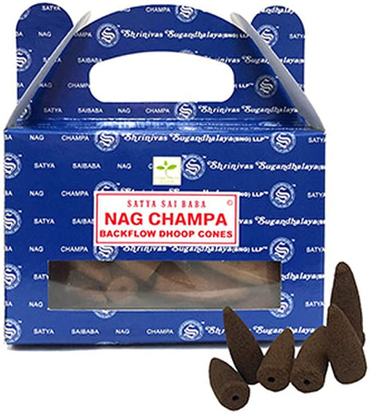 Nag Champa Backflow Cones Incense Satya