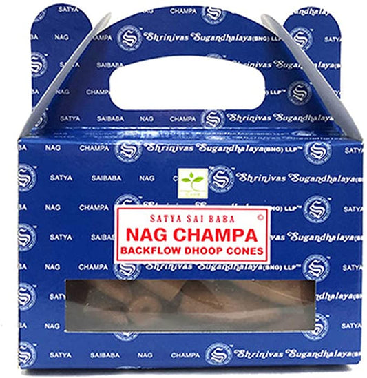 Nag Champa Backflow Cones Incense Satya