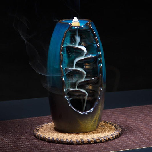 Oriental Back flow Incense Burner - Red