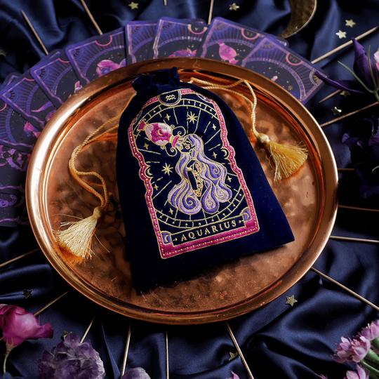 Zodiac Tarot Deck Pouch - Hand Created!