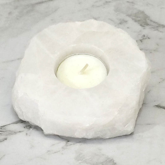 Clear Quartz Tealight Candle Holder