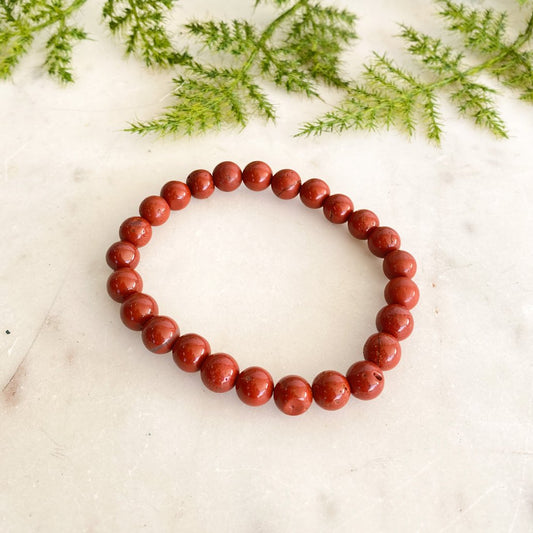 Red Jasper Bead Bracelet