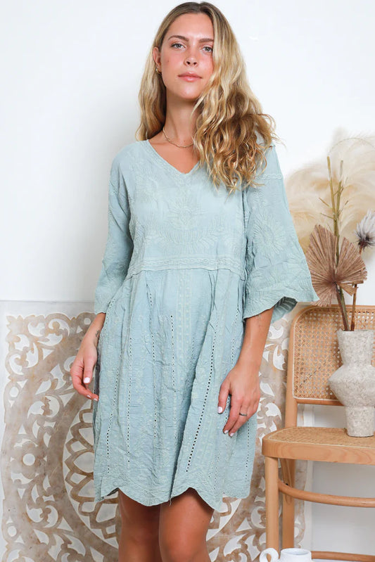 Sage Boho Dress -Sage