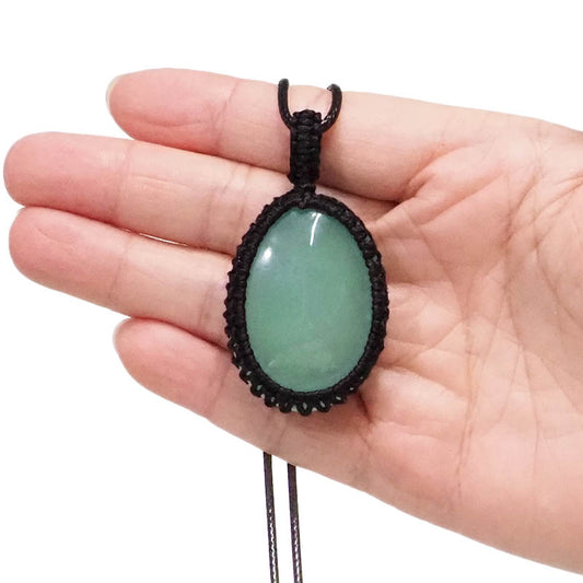 Aventurine Macrame Netted Pendant
