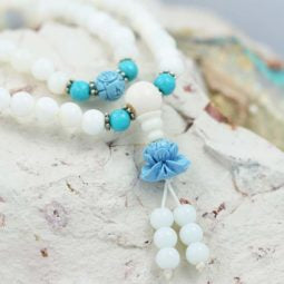 Prayer Beads White, Agates and Gemstones