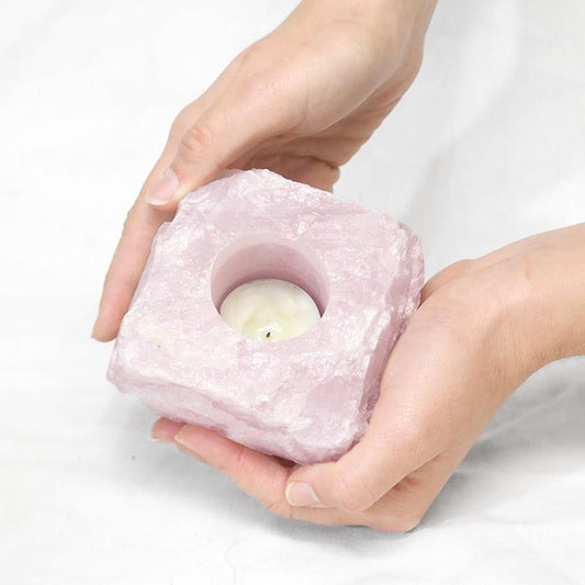 Rose Quartz Tealight Holder Rough