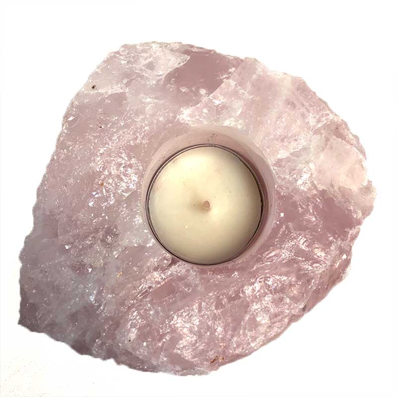 Rose Quartz Tealight Holder Rough