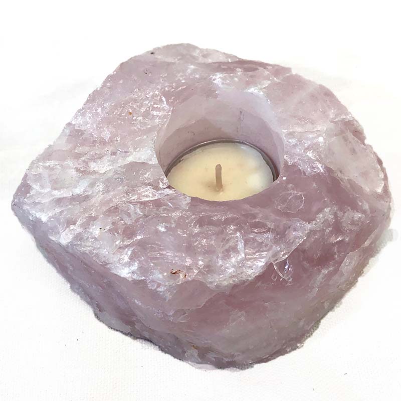 Rose Quartz Tealight Holder Rough