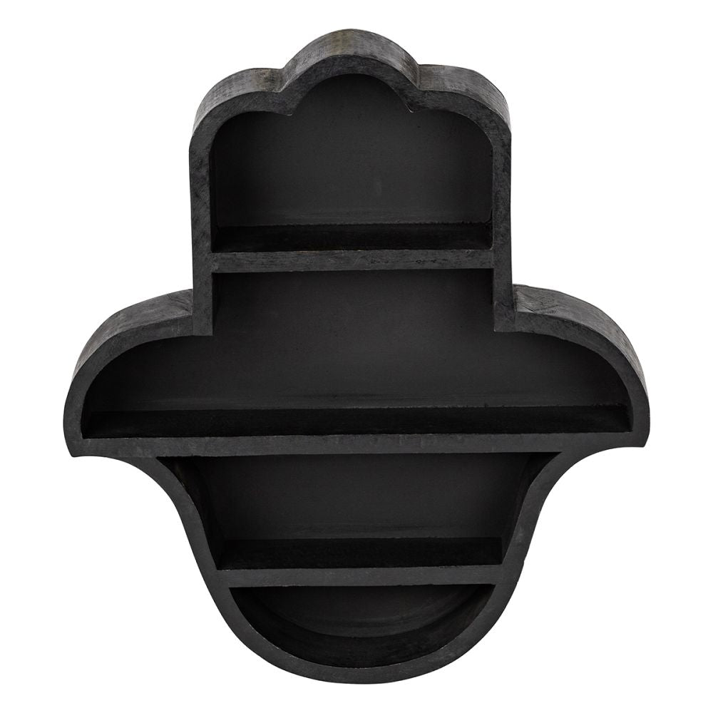 WOODEN WALL PANEL - Hamsa Black 5cm x 35cm 32cm