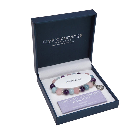 TOL Aquamarine, Amethyst, Rose Quartz Bracelet