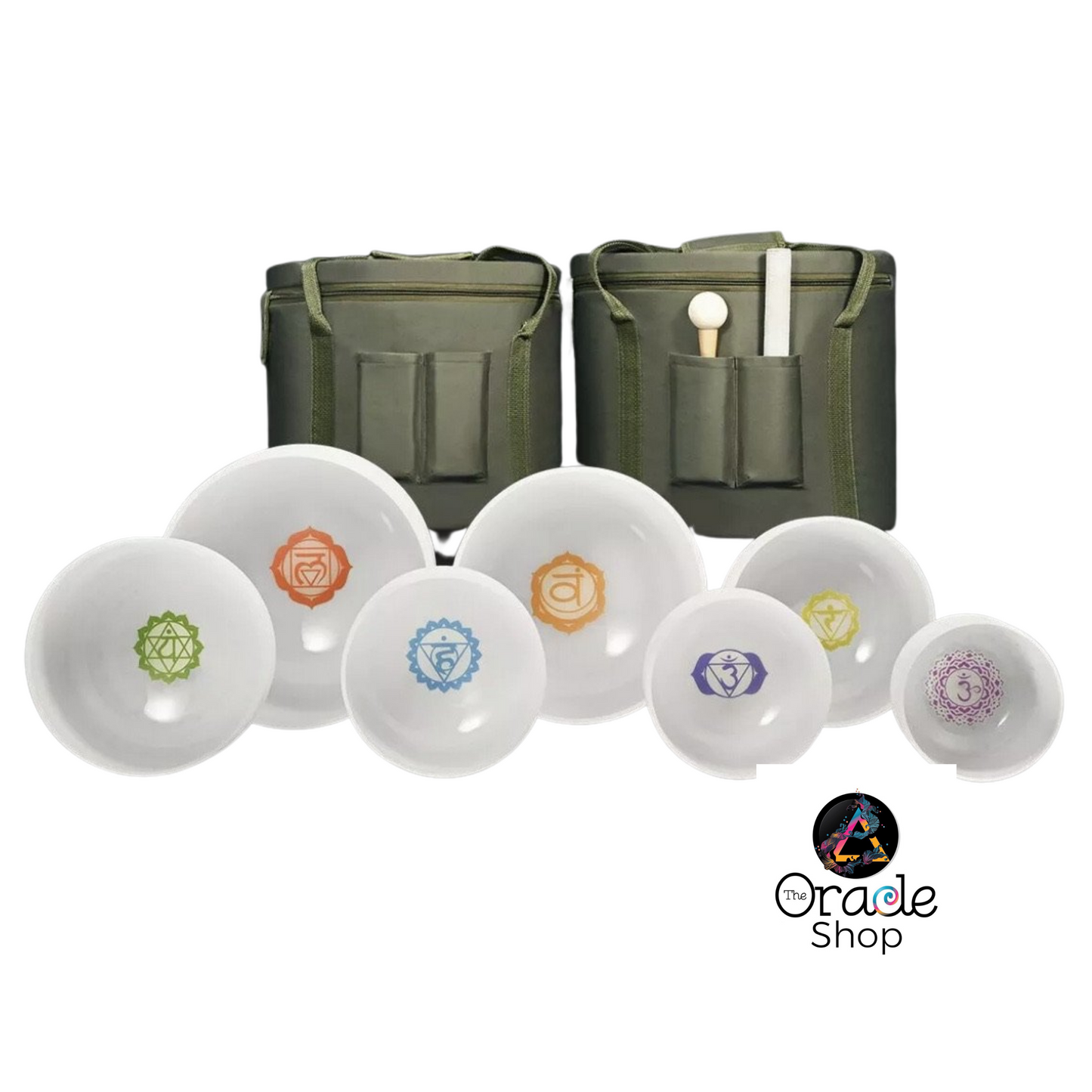 Crystal Singing Bowls - Chakra - Set of 7 with Carry Cases.