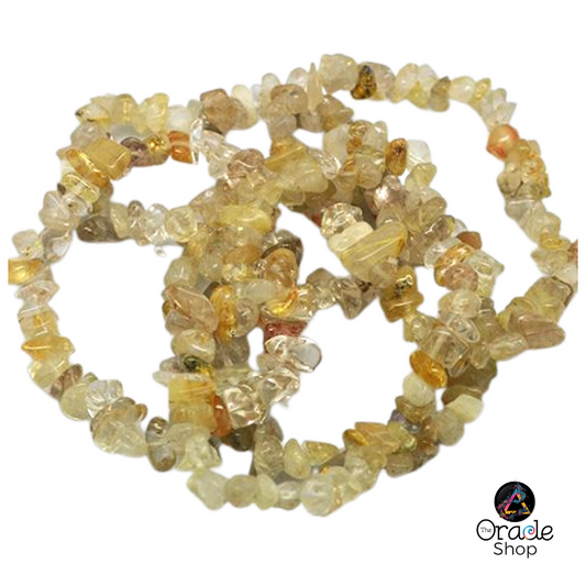 Rutilated Quartz  Chip Bracelet