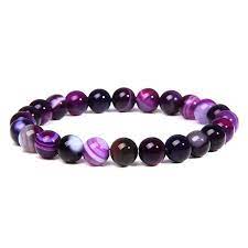 Purple Agate Bead Bracelet