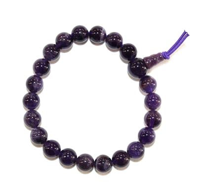 Amethyst Power/ Mala Bead Bracelet 8mm