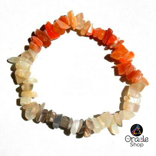 Natural Peach Moonstone Chip Bracelets