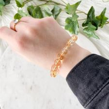 Natural Citrine Bead Bracelet 10mm