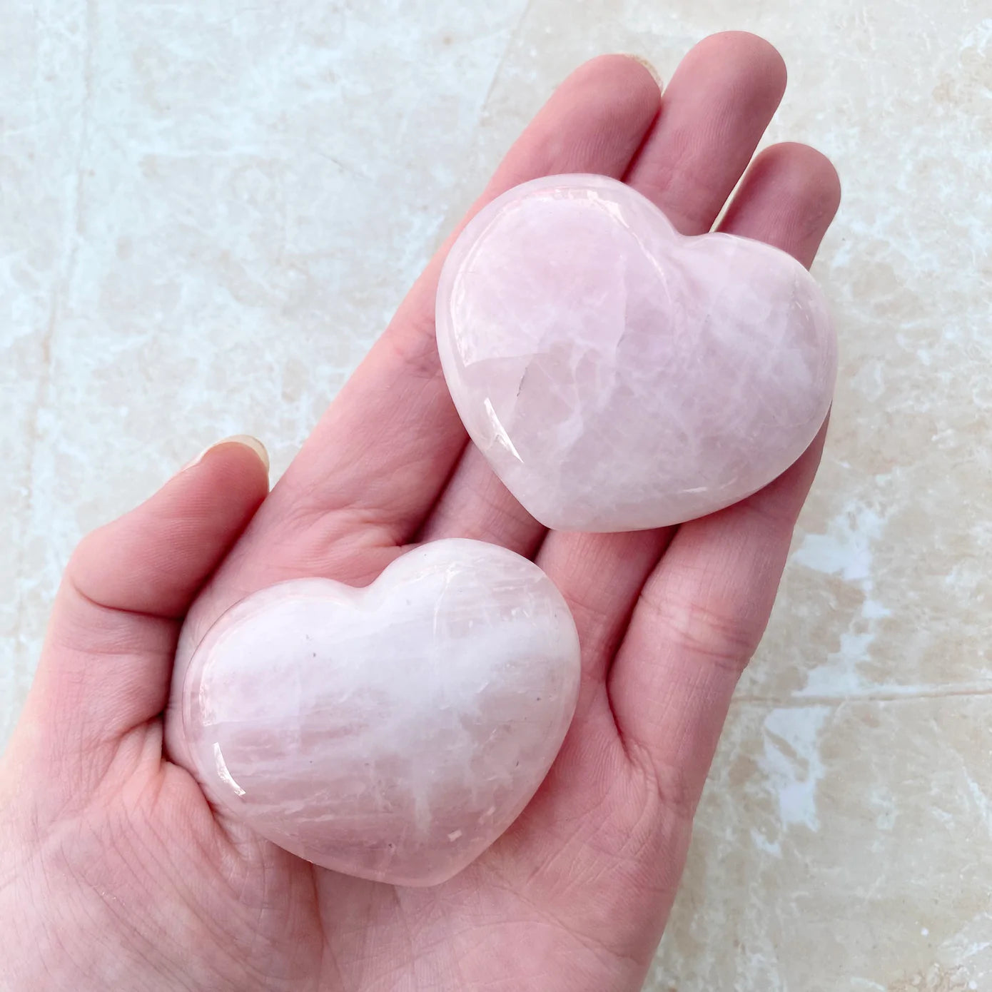 Rose Quartz Crystal Hearts