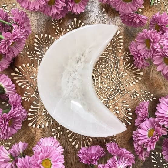 Selenite Moon Bowls 10cm