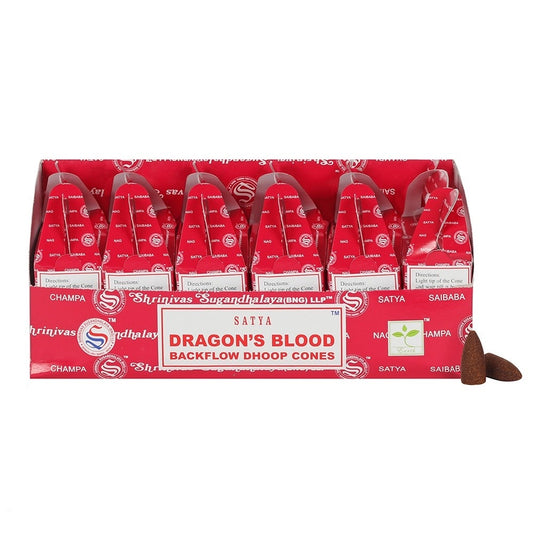 Dragons Blood Incense Backflow Cones - Satya