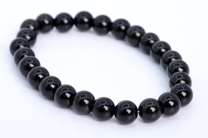 Black Obsidian Bead Crystal Bracelets