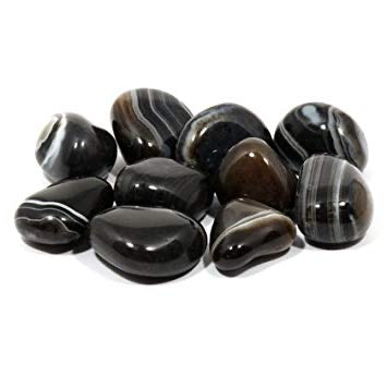 Striped Black Agate Tumbled