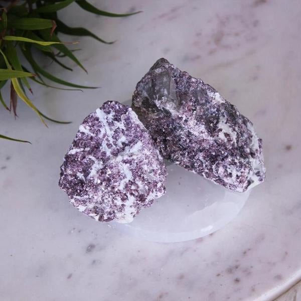 Lepidolite Crystal Rough Cut