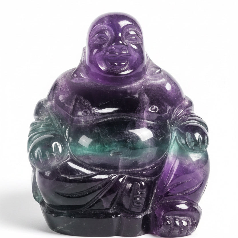 Fluorite Carved Crystal Buddha