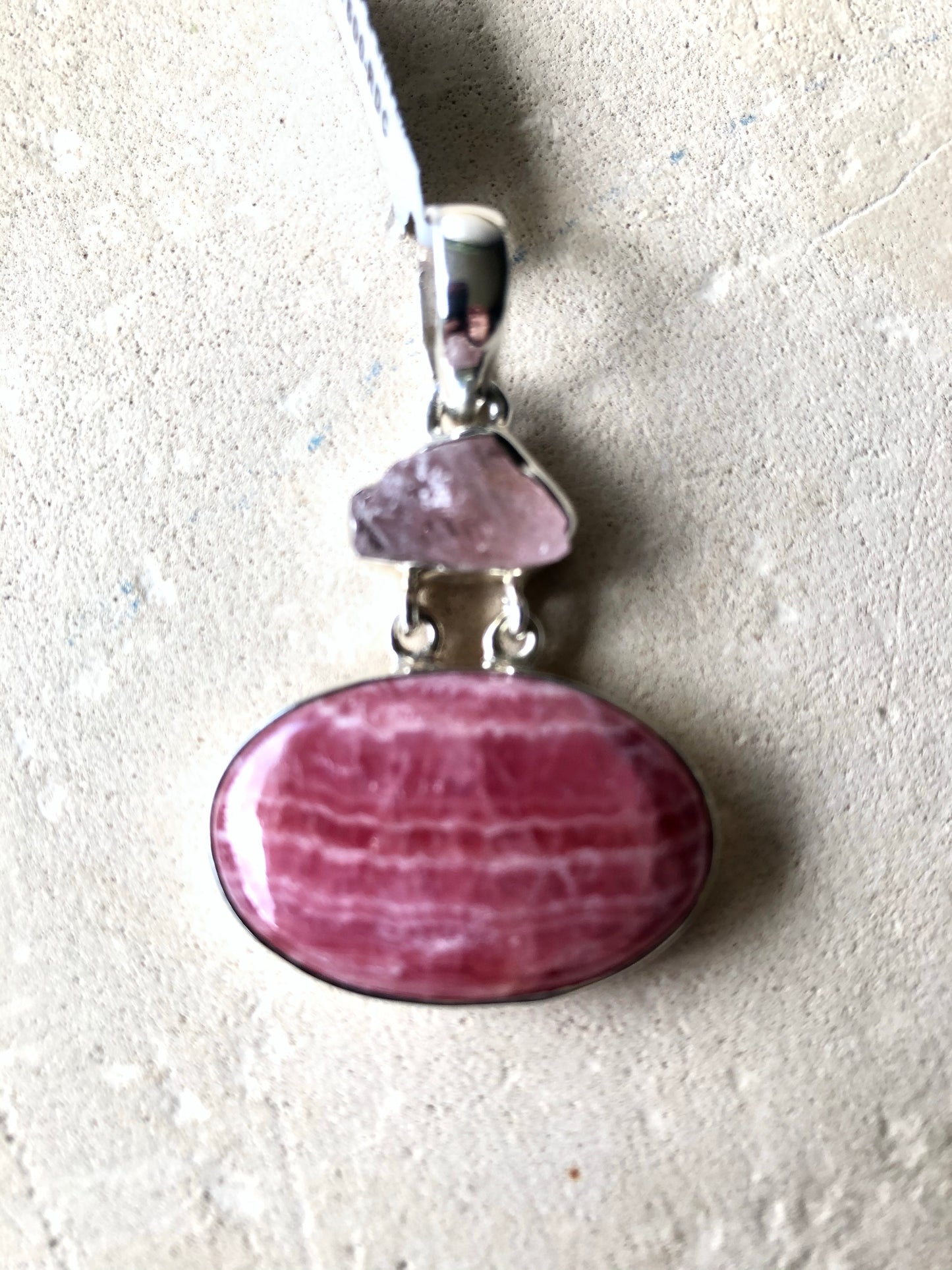 Multi Rhodochrosite Pendant in Silver