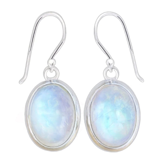 Rainbow Moonstone OVAL Earrings