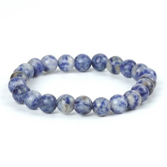 Blue Spot Jasper Bead Crystal bracelet