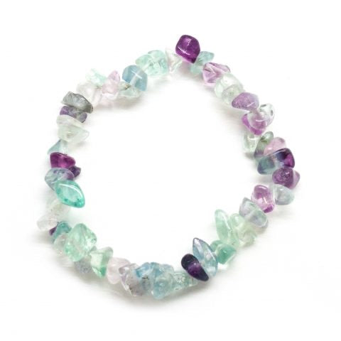 Fluorite Rainbow Chip Bracelet