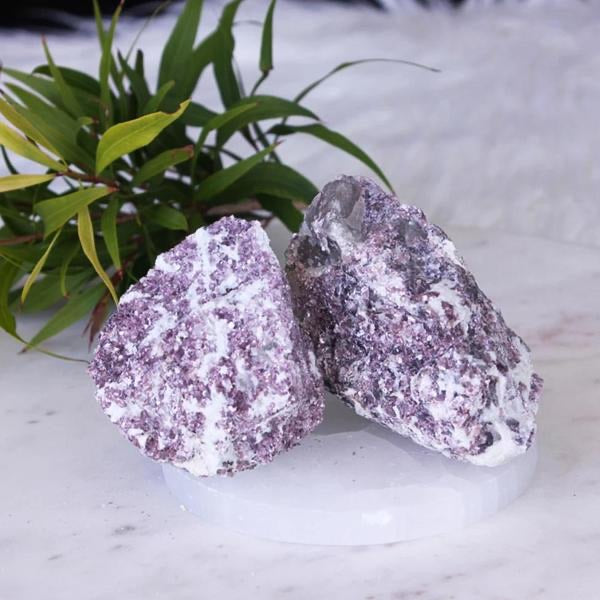 Lepidolite Crystal Rough Cut