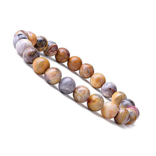 Crazy Lace Agate Bead Bracelet