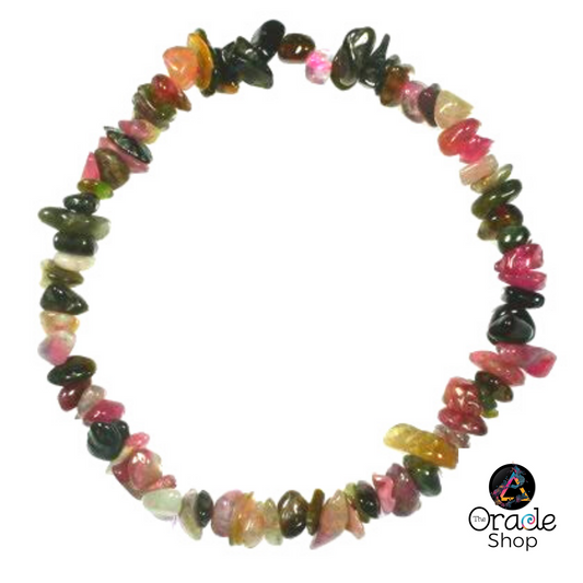 Pink and Green WATERMELON Tourmaline Chip Bracelet