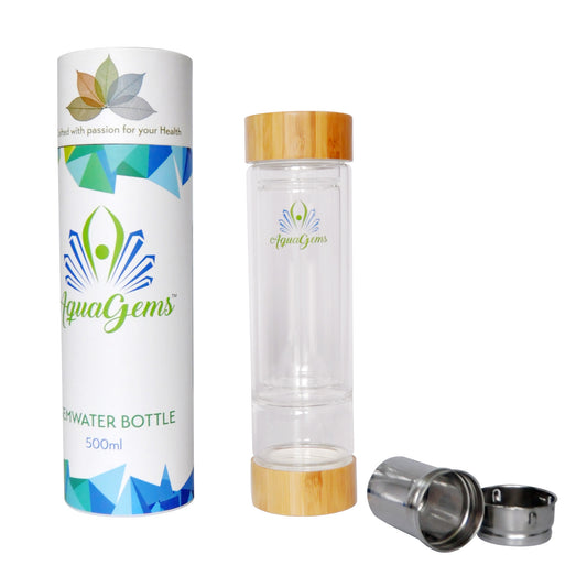 AquaGems Crystal Water Bottle with Tea Diffuser