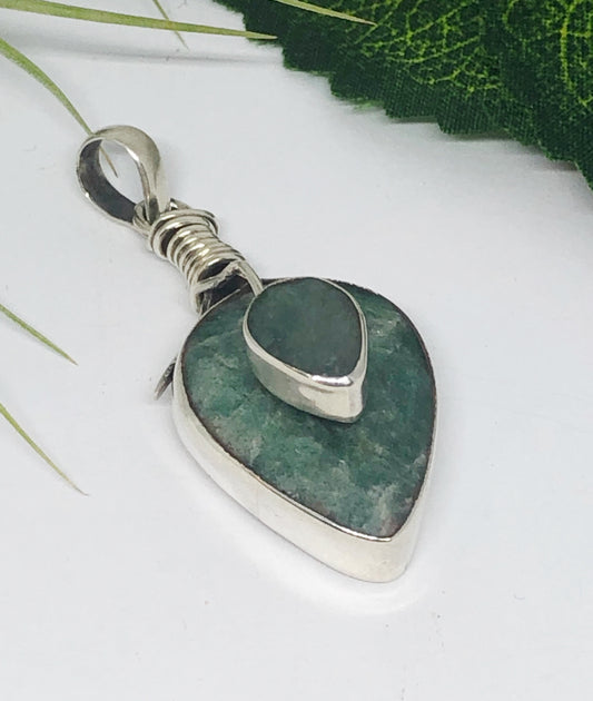 Emerald Crystal Pendant in Silver