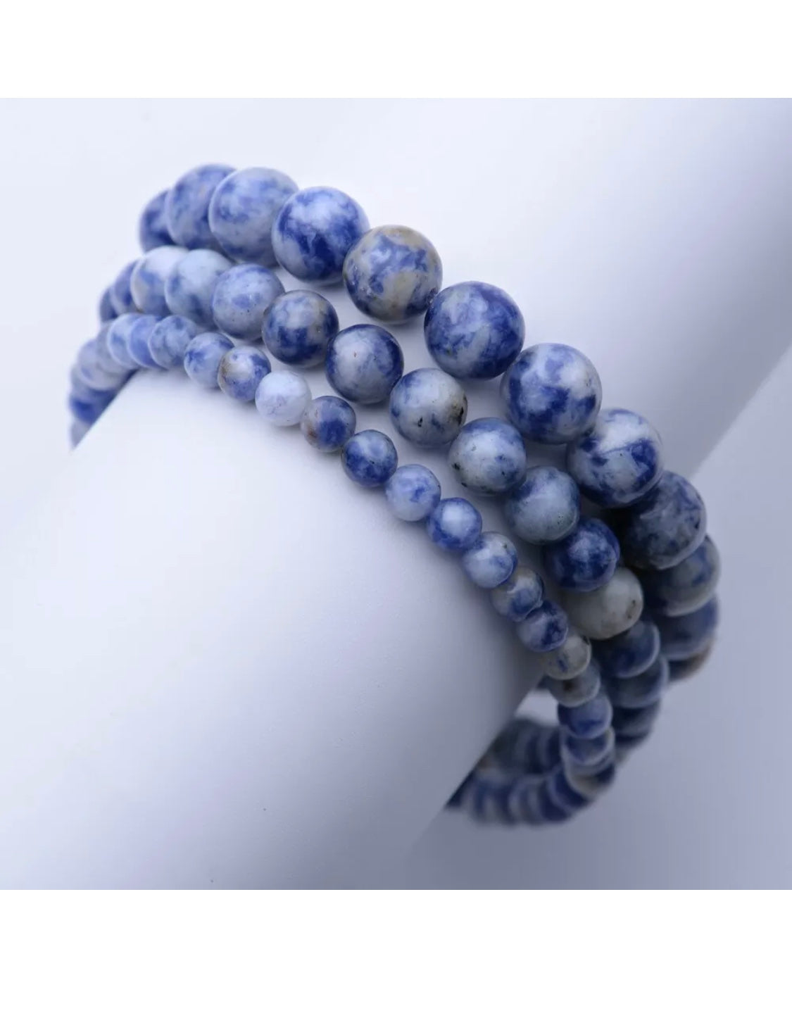 Blue Spot Jasper Bead Crystal bracelet