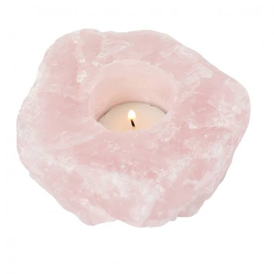 Rose Quartz Tealight Candle Holder - Polished