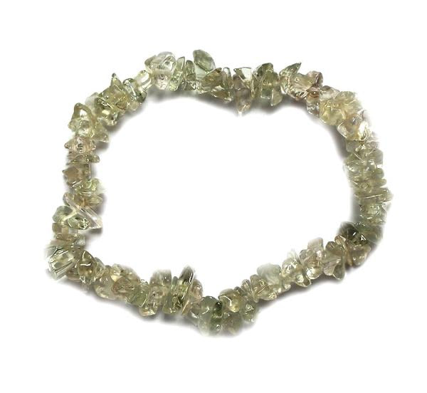 Green Amethyst Crystal Chip Bracelet