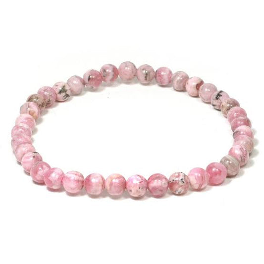 Rhodochrosite Crystal Bead Bracelet